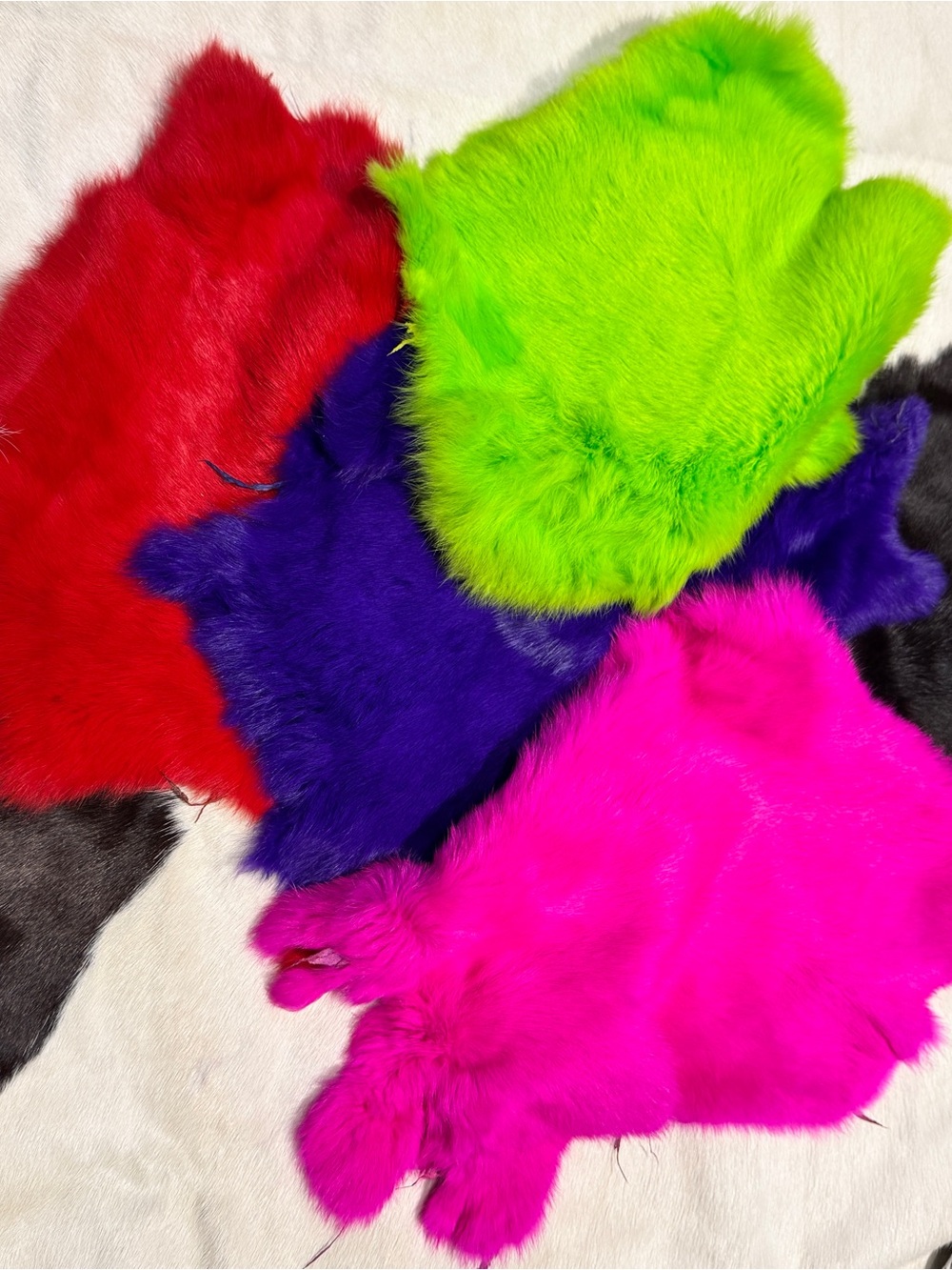 👜Beautiful Real Rabbit Fur for designing display/art or wear~assorted colors…NEW